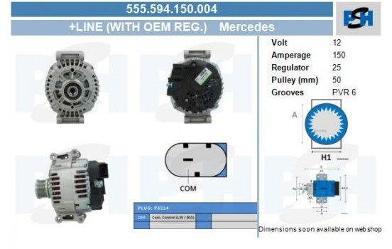 Alternator 555.594.150.004 PlusLine