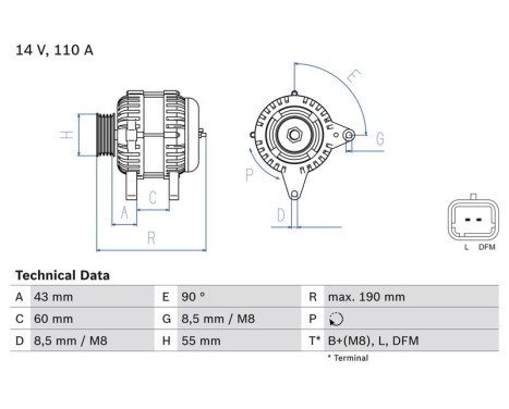 Alternator 8014 Bosch, Image 2