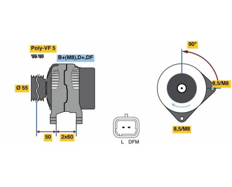 Alternator 8014 Bosch, Image 3