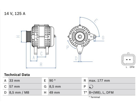 Alternator 8027 Bosch, Image 2