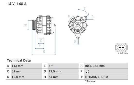 Alternator 8038 Bosch, Image 2