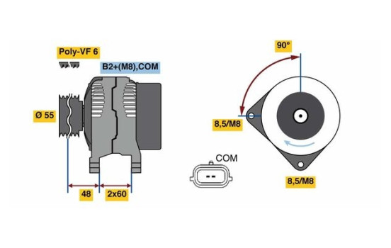 Alternator 8041 Bosch, Image 3