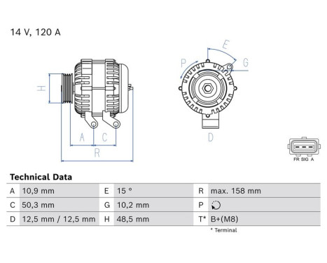 Alternator 8210 Bosch