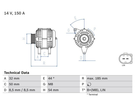 Alternator 8215 Bosch, Image 2