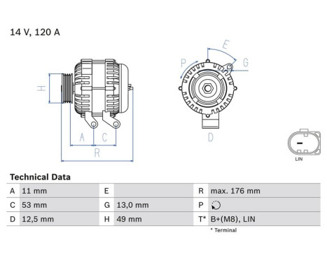 Alternator 8222 Bosch, Image 2