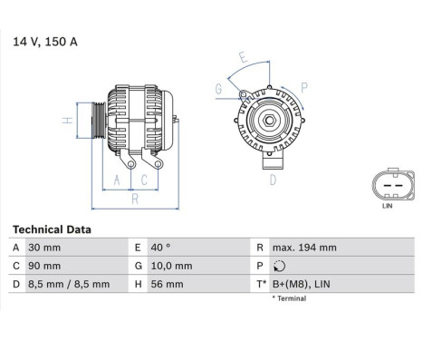 Alternator 8256 Bosch, Image 2