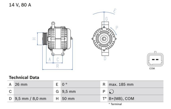 Alternator 8288 Bosch, Image 2