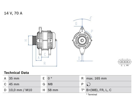 Alternator 8378 Bosch, Image 2