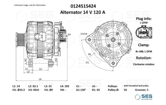 Alternator Audi 120A, Image 2