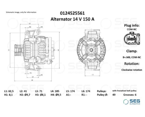 Alternator BMW 150A, Image 6