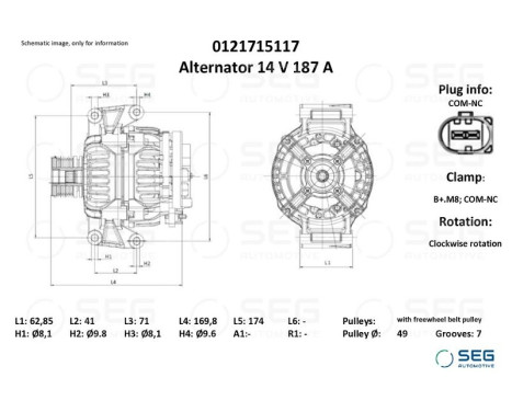*Alternator BMW 180A