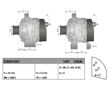 Alternator DAN1091 Denso, Image 4