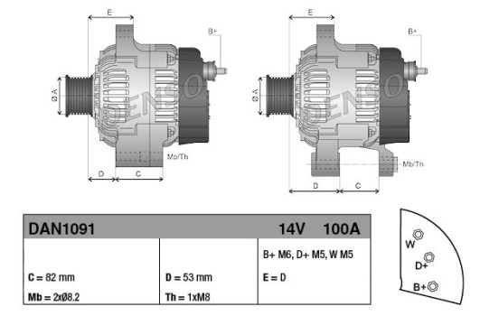 Alternator DAN1091 Denso, Image 4