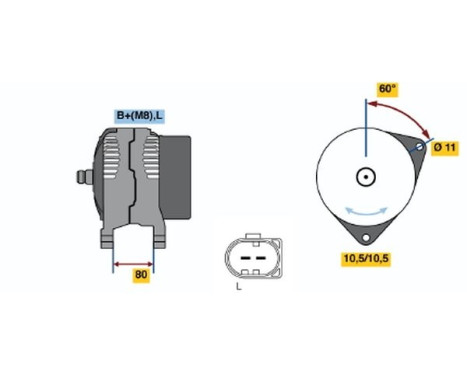 Alternator E4(>)14V50/110A Bosch, Image 5