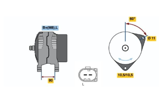 Alternator E4(>)14V50/110A Bosch, Image 5