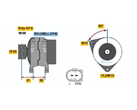 Alternator E8(>)14V80/150A Bosch, Image 5