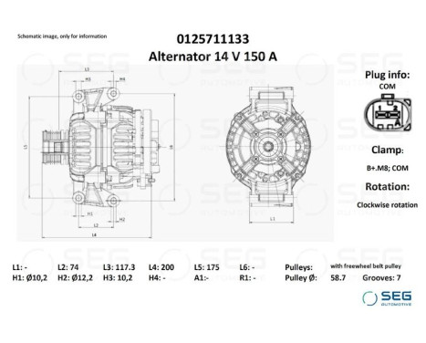 Alternator Ford 150A, Image 6