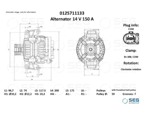 Alternator Ford 150A, Image 6