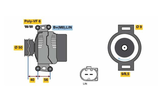 Alternator H8P(>)14V110/183A Bosch, Image 5