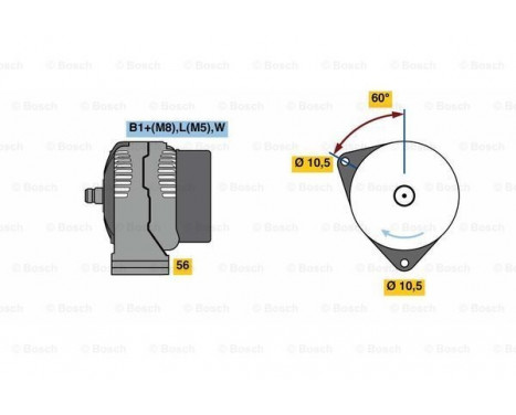 Alternator HD8E(>)14V80/150A Bosch, Image 3