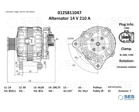 Alternator Iveco 210A, Image 6