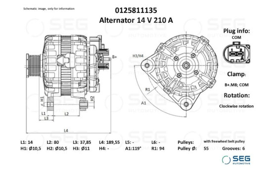 Alternator Iveco / Case 210A, Image 6