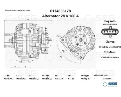Alternator Mercedes 100A