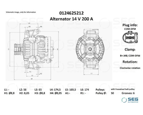 Alternator Mercedes 200A, Image 6