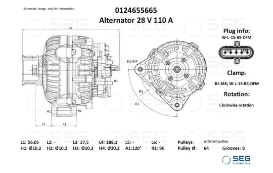 *Alternator Mercedes-Benz 110A, Image 2