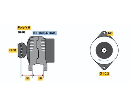 Alternator NCB1(>)14V120A Bosch, Image 5