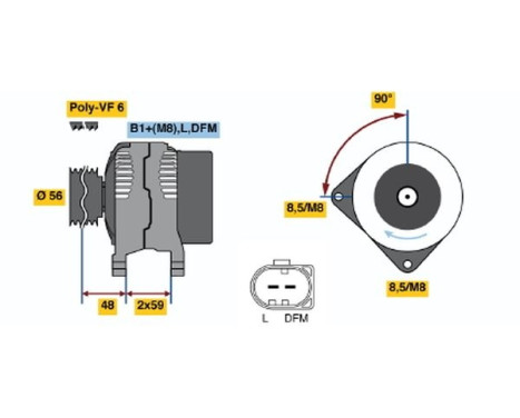 Alternator NCB1(>)14V70/120A Bosch, Image 5
