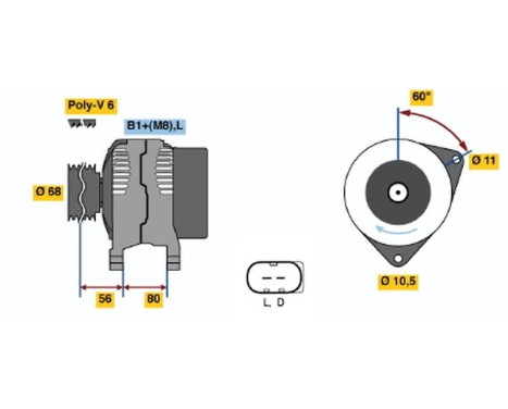 Alternator NCB1(>)14V70/120A Bosch