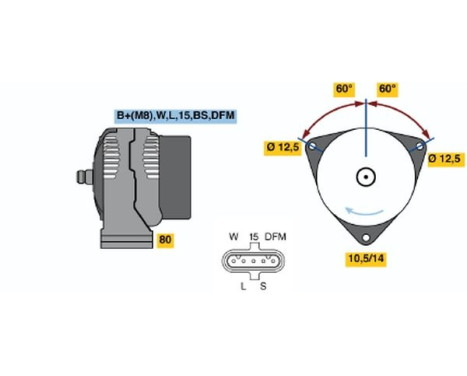 Alternator NCB2(>)28V40/100A Bosch, Image 5