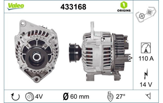 Alternator NEW ORIGINAL PART 433168 Valeo