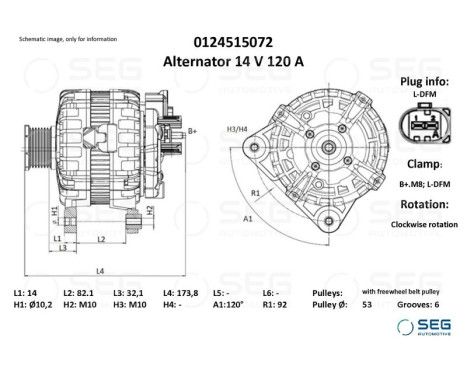 Alternator Porsche 120A