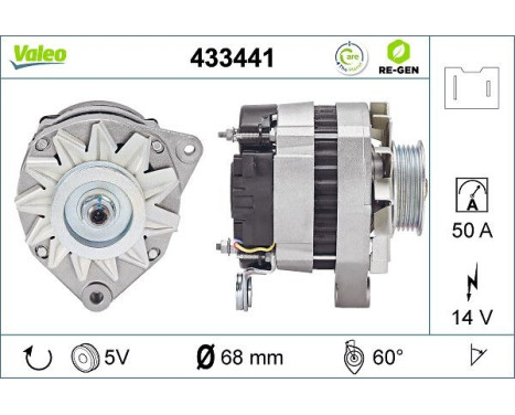 Alternator REMANUFACTURED PREMIUM 433441 Valeo, Image 2