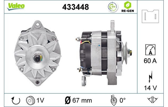 Alternator REMANUFACTURED PREMIUM 433448 Valeo, Image 2