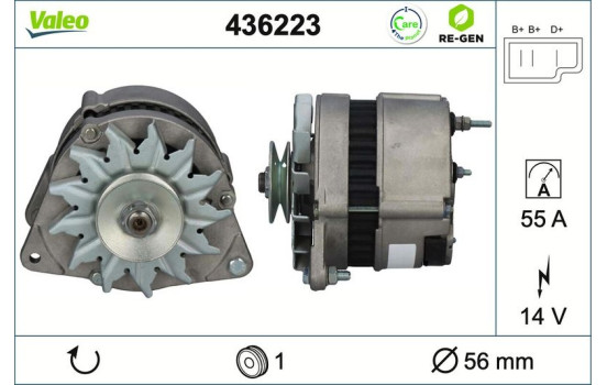 Alternator REMANUFACTURED PREMIUM 436223 Valeo, Image 2