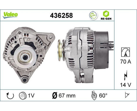 Alternator REMANUFACTURED PREMIUM 436258 Valeo, Image 2