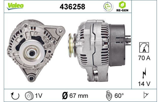 Alternator REMANUFACTURED PREMIUM 436258 Valeo, Image 2