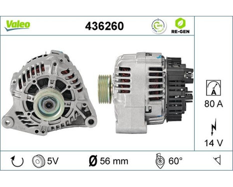 Alternator REMANUFACTURED PREMIUM 436260 Valeo, Image 2