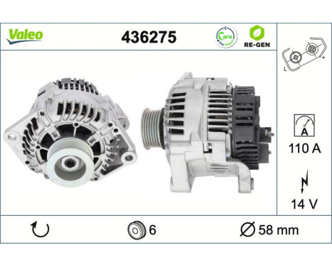 Alternator REMANUFACTURED PREMIUM 436275 Valeo, Image 2