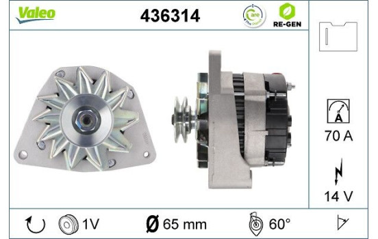 Alternator REMANUFACTURED PREMIUM 436314 Valeo, Image 2