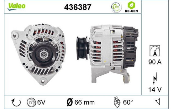 Alternator REMANUFACTURED PREMIUM 436387 Valeo, Image 5