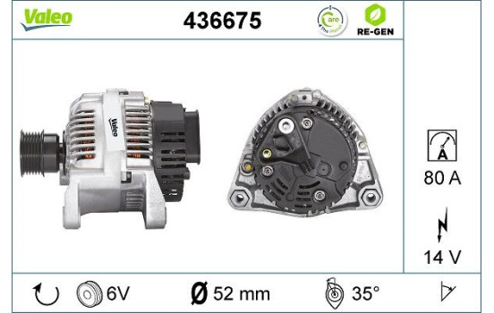 Alternator REMANUFACTURED PREMIUM 436675 Valeo, Image 2