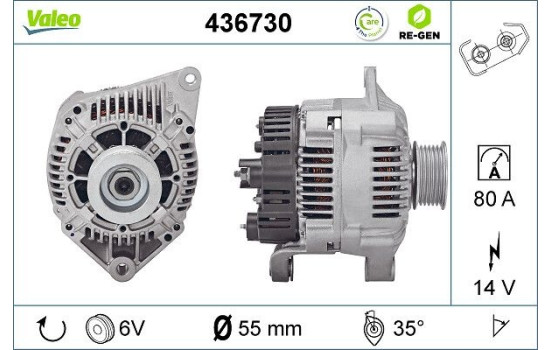 Alternator REMANUFACTURED PREMIUM 436730 Valeo, Image 2