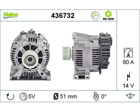 Alternator REMANUFACTURED PREMIUM 436732 Valeo, Image 5