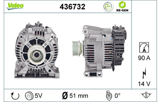 Alternator REMANUFACTURED PREMIUM 436732 Valeo, Image 2