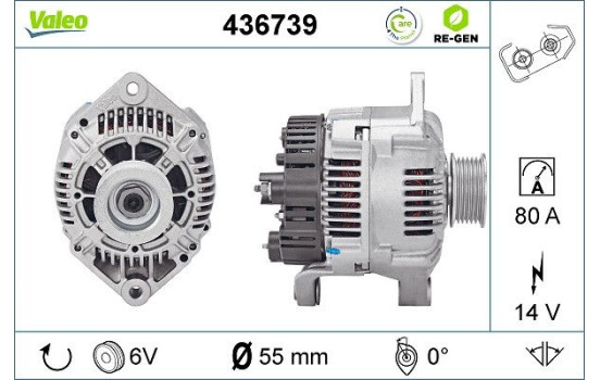 Alternator REMANUFACTURED PREMIUM 436739 Valeo, Image 2
