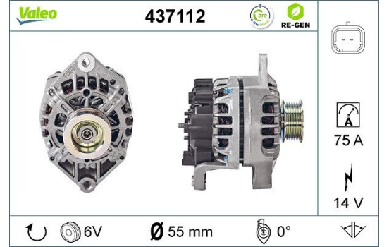 Alternator REMANUFACTURED PREMIUM 437112 Valeo, Image 2